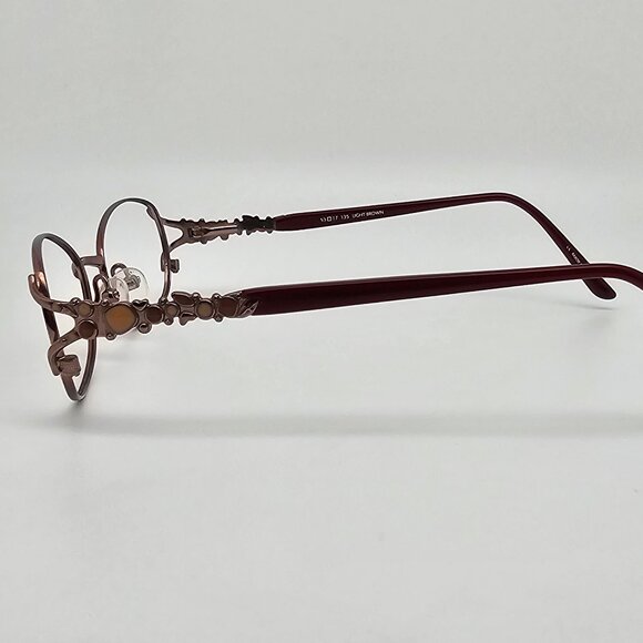 Bulova Manila Light Brown Maroon Eyeglasses Frame w/ Case 53-17-135 main image 14